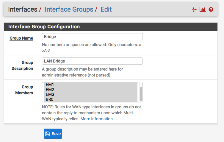 Create interface group